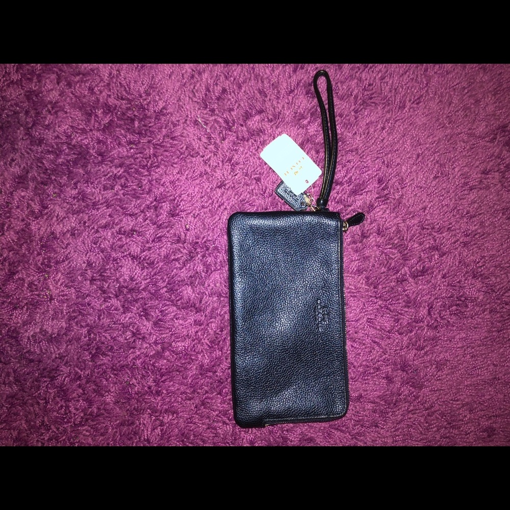 Authentic Coach Zip-Around Wallet - Navy Blue